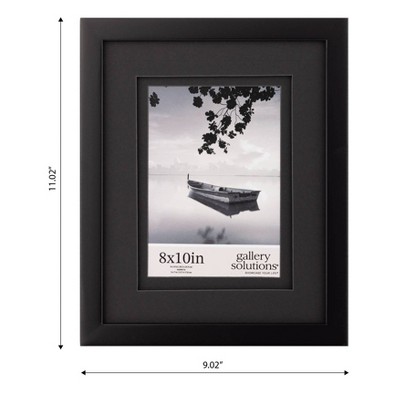 Gallery Solutions 8x10 Black Wood Frame with Double Mat