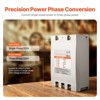VEVOR 3 Phase Converter - 20HP 70A 220V Single Phase to 3 Phase Converter, 220V Input/Output, Digital Phase Shifter, Gray - 3 of 4