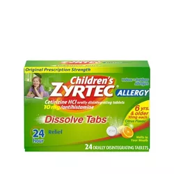 Children's Zyrtec Allergy Relief Cetirizine Dissolving Tablets - Citrus - 24ct