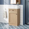 FAMYYT 18 in. Single Sink Freestanding Wood Bath Vanity with White Resin Top, Adjustable Shelf, Reversible Soft Close Door - 2 of 4
