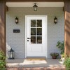Wooakway 36"W*80"H 6-Lite Exterior Frosted Glass Prehung Front Entry Door Primed Interior Fiberglass Entrance Door - 2 of 4