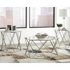 3pc Madanere Coffee and End Table Set Chrome Finish - Signature Design by Ashley: Modern Hexagonal Shape, Tempered Glass - 2 of 4