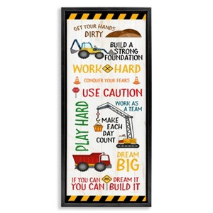 Stupell Industries 31"x15" Kids' Construction Zone Vehicles Wall Art Framed - 1 of 4