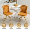 Set of 2 Dining Chairs 360° Swivel Chairs Upholstered Dinner Chairs Armless Chairs Accent Chairs with Gold Metal Legs - Modernluxe - 3 of 4