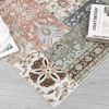 2x6 Area Rug Patchwork Washable Rug Floral Printed Vintage Distressed Rug - 4 of 4