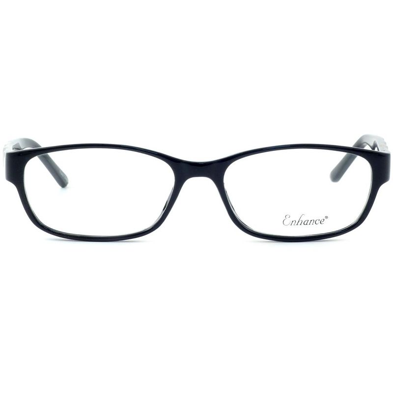 Enhance Optical Designer Reading Glasses EN3903-BLK-49 mm Black Crystal Cateye, 1 of 4
