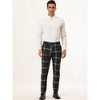 Lars Amadeus Men's Slim Fit Plaid Printed Formal Dress Pants 2 Packs - 3 of 4