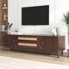 KWPZQEB Rattan TV Stand for 75 Inch TV, Entertainment Center with Sliding Doors and Drawers, Farmhouse Media Console Table for Living Room - 4 of 4