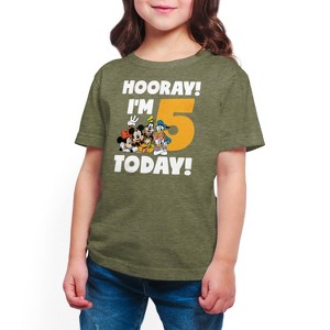 Girls' - Disney - Hooray I'm 5 Today Short Sleeve Graphic T-Shirt - 1 of 4