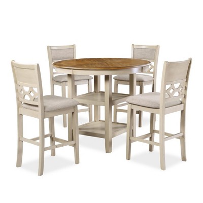 New Classic Furniture, Mitchell 5-Piece Solid Wood Counter Set
