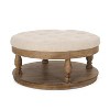 NicBex Modern Large Round Ottoman Coffee Table with Storage Lower Base,Upholstered Wooden Center Table for Living Room - 3 of 4