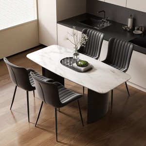 UNISOAR Dining Chairs Set of 2/4, Modern Armless Side Chairs Faux Leather Cushion Seat  for Home, Kitchen, Living Room, Bedroom, Restaurant - 1 of 4