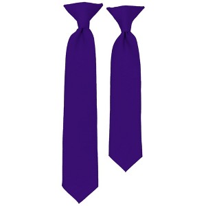 Solid Color Pre-tied Clip On Necktie For Boy - 1 of 4