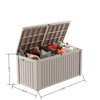 VisioGear Deck Boxes, 2-Piece 180 Gal Outdoor Storage Deck Box, Small Patio Storage Bin for Garden Tools, Brown, 61.02"*28.39"*29.17" - 3 of 4
