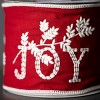 15'L Sullivans Christmas Red Ribbon With Joy Sentiment, Red-White - 2 of 4