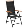 vidaXL Dining Set Black Powder-coated Aluminum, Textilene, WPC Medium - Black and Brown 55.1" Table Length 6 Items - 3 of 4