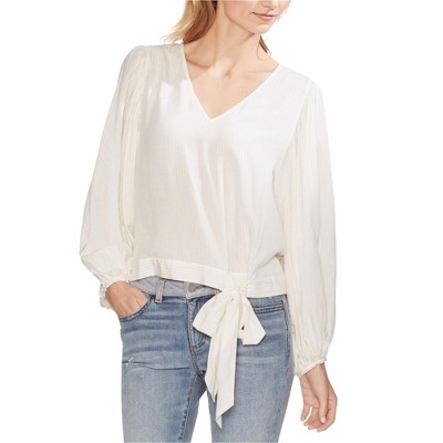 Vince Camuto Womens Tie Hem Pullover Blouse