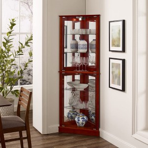 Okak Corner Curio Cabinet, Display Cabinet with 4 Doors and Adjustable Tempered Glass Shelves, Cabinet for Living Room - 1 of 4
