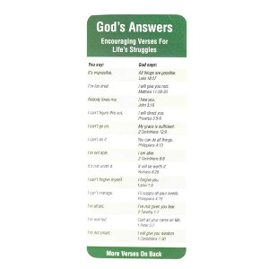 God's Answers Verses Emerald with Cream Cardstock Bookmarks, Pack of 12 - 1 of 2