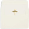 48-Pack Gold Foil Embossed Cross Blank Greeting Card Set with Envelopes, Ideal for Religious Celebrations, Baptisms, (Cream 4x6) - image 3 of 4