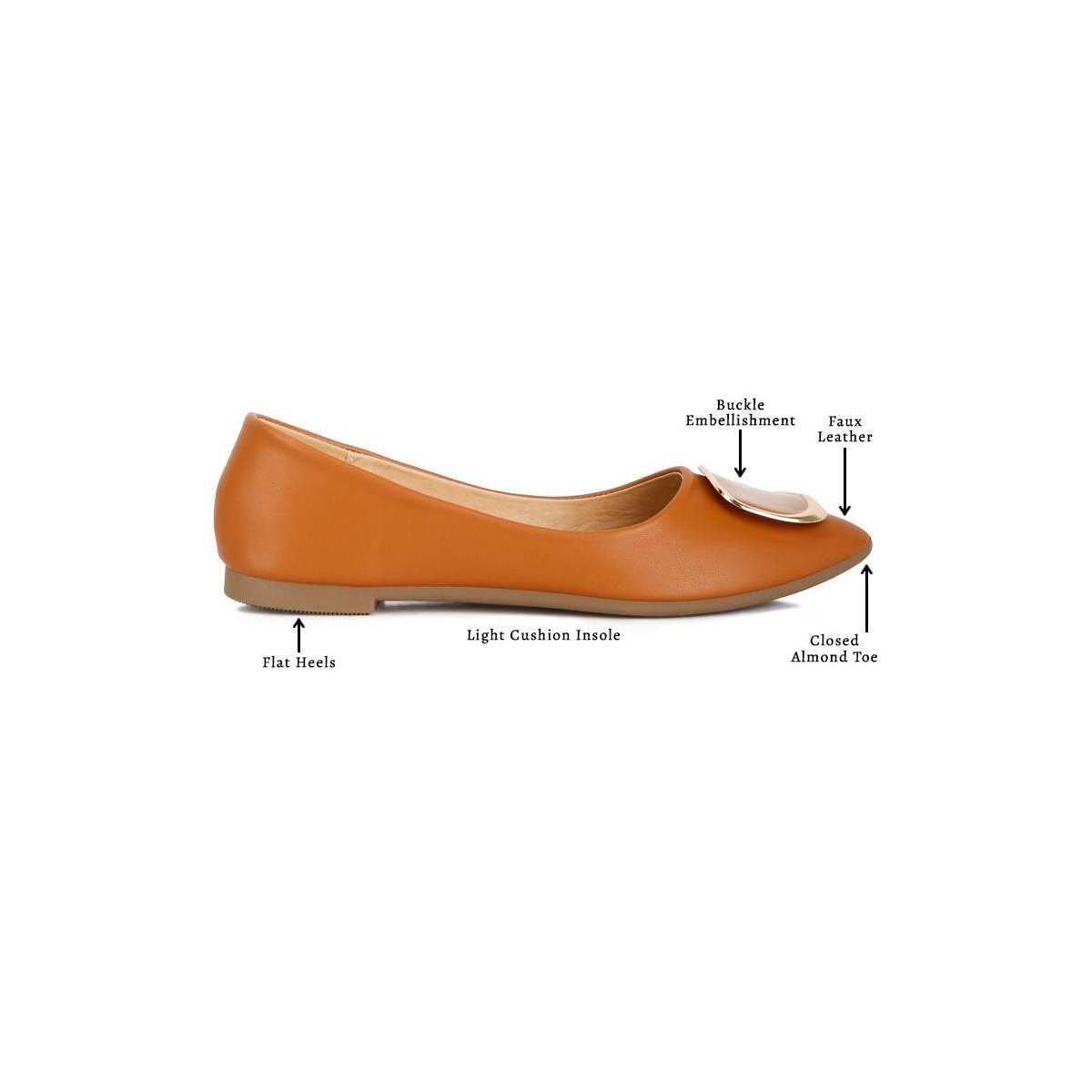 Обувь London Rag Womens Karder Brooch Detail Ballet Flats 8 — фото 3
