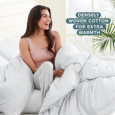 White Cotton Flannel Twin/Twin XL Duvet Cover Set