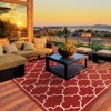 Marlowe Lattice Patio Rug Red/Ivory - 4 of 4