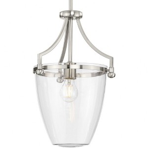 Progress Lighting Parkhurst 1-Light Pendant, Brushed Nickel, Clear Glass Shade - 1 of 1
