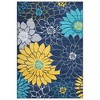 Modern Floral Rug Washable Area Rug Farmhouse Living Room Bedroom Rug Carpet - 2 of 4
