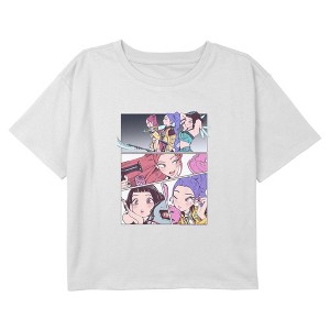 Girls KPop Demon Hunters Huntrix Idols Manhwa Panels Cropped T-Shirt - 1 of 4