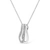 925 Sterling Silver Pave-Set Diamond Accent Double Curve 18" Pendant Necklace - 4 of 4