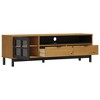 vidaXL TV Stand with Glass Door FLAM 62.2 in.x15.7 in.x19.7 in. Solid Wood Pine - 4 of 4