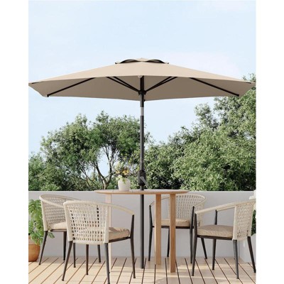 7.5ft Patio Umbrella with Push Button Tilt & Crank - 6-Rib UV Protection Waterproof for Deck/Pool/Backyard