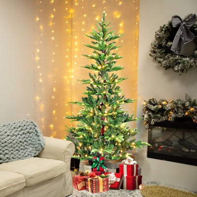 NAYSAYE Christmas Tree Stands 5ft Tree with Realistic Branches for Christmas Easy Holiday Setup, Green, 38"*60"*11.88"