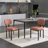 Akoasm 2 Pieces Upholstered Kitchen Dinning Chairs Stools With Black Metal Legs - 4 of 4