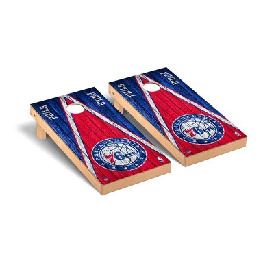 NBA Philadelphia 76ers Premium Cornhole Board Triangle Weathered Version