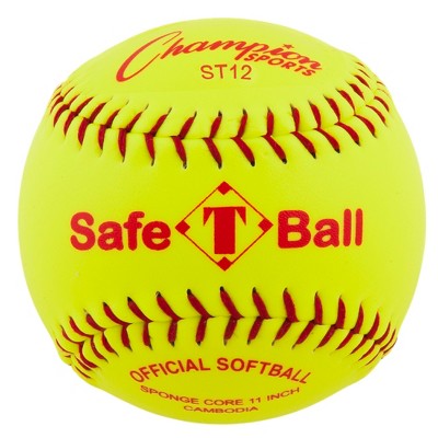 Champion Safety Softball, 12 Inches, Yellow, pk of 12