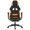 vidaXL Massage Gaming Chair with Footrest Black and Orange Fabric - 3 of 4