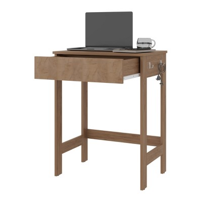 INFURNIC Desks Hills Computer Desk with 2 Side Shelves Easy to Assemble for Spacious Workspace and Smart Storage, Brown, 15.7"*23.6"*30.3"