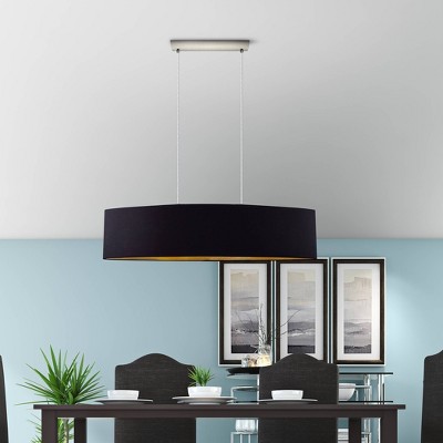 Satin Nickel Maserlo 72" Contemporary Black and Gold Pendant Light