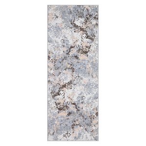 Bohemian Abstract Area Rugs Washable Non-Slip Backing Modern Soft Decor Rug Carpet Low Pile Durable Floor Mat Home Living Room - 1 of 4