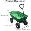 Dual-Wheel Heavy-Duty Poly Yard Dump Cart,1200 Lb Haul Capacity, Towable Utility Wagon with Built-in Stand for Landscaping and Gardening - 3 of 4
