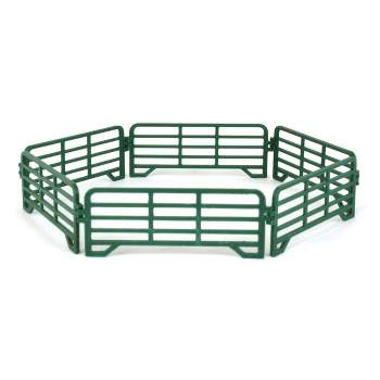 3D to Scale 1/64 6 Pack of 3D Printed Green Plastic Interlocking Fence Panels 64-318-GR