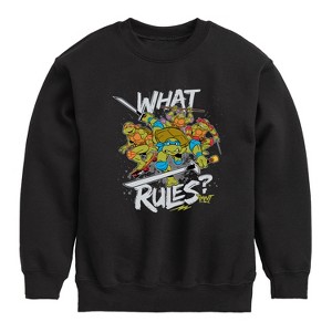 Boys' - Teenage Mutant Ninja Turtles - What Rules Graphic Long Sleeve Fleece Sweatshirt - 1 of 4