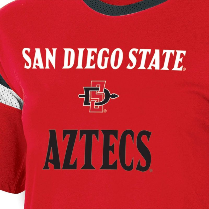NCAA San Diego State Aztecs Women&#39;s Short Sleeve Stripe T-Shirt, 3 of 4