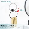 Itopfox 10 Piece Matte Black Bathroom Hardware Set with 2 24 Inch Towel Racks 2 Towel Rings 2 Toilet Paper Holders 4 Hooks - 3 of 4
