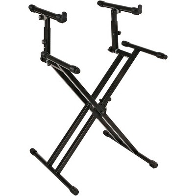 Quik-Lok Double-Tier Double-Braced Keyboard Stand