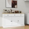 DOMETOUR Farmhouse Wine Cabinet with Drawers & Doors, Adjustable Shelves for Dining Room/Living Room/Kitchen - White - 2 of 4