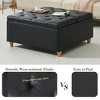Modern Square Storage Ottoman, Tufted Upholstered Coffee Table with Lift Top, Storage Bench for Living Room, Foot Rest for Bedroom, Entryway, Black - 3 of 4