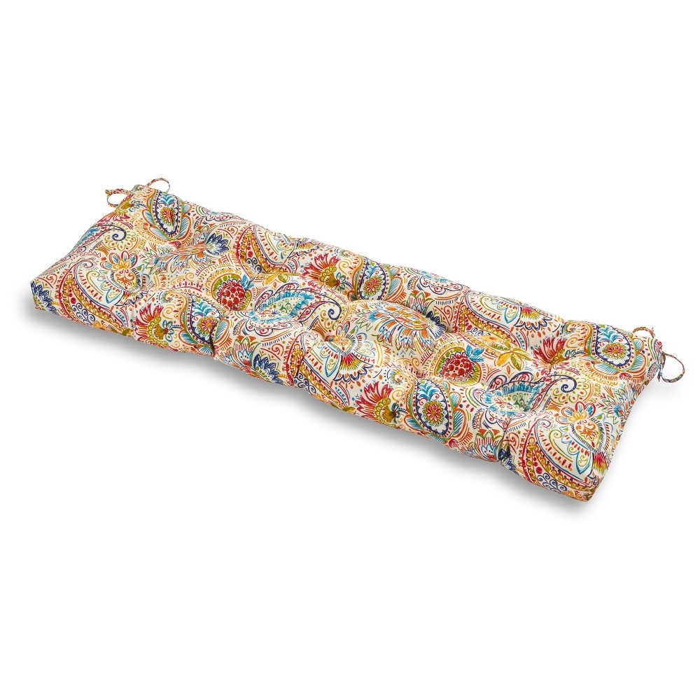 Photos - Pillow Kensington Garden 18"x51" Paisley Outdoor Bench Cushion Jamboree: UV & Water-Resistant Patio Furniture Padding